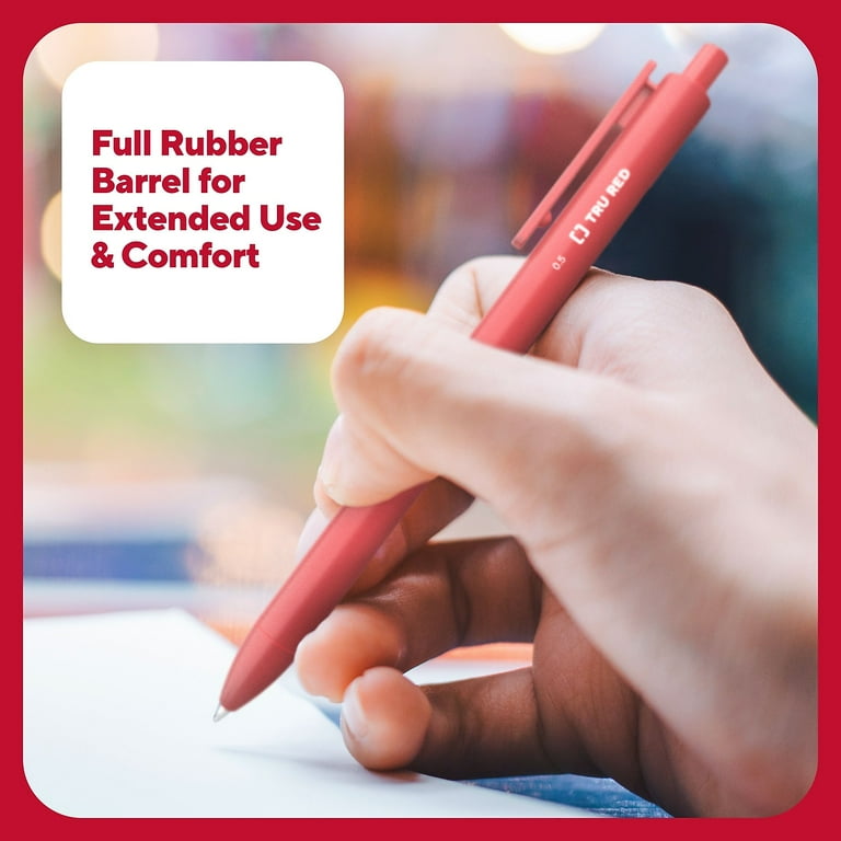 TRU RED Retractable Quick Dry Gel Pens Fine Point 0.5mm Asst 5/Pk TR54488 