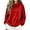 Red, variant on XUNKUSGA Mock Neck Sweatshirt Soft Velvet Sweatshirt for Women Casual Loose Pullover Top Classic Solid Color Long Sleeve Warm Fall Winter Tops for Women with Pockets S