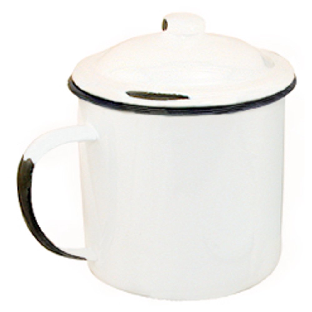 Enamel Mug With Lid 5"