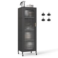 thumbnail image 1 of Costway 5-Tier Metal Storage Cabinet Tall Narrow Kitchen Pantry with Adjustable Shelves & Semi-Transparent Door, 1 of 9