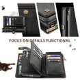 thumbnail image 4 of Wallet Case for Samsung Galaxy S21 FE, 2 In 1 Detachable Magnetic Cover Multiple Cards Slots Zipper Pocket RFID Blocking Stand Hand Strap Protective Phone Case for Women Men, Black, 4 of 7