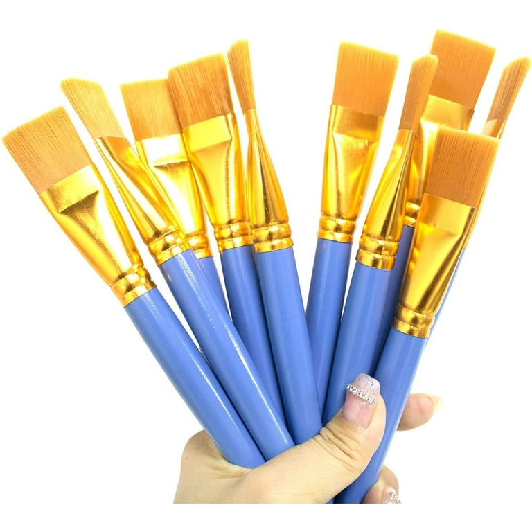 20Pcs 1 Inch Flat Paint Brushes for Acrylic Painting,Big Paint Brushes  Watercolor Synthetic Paint Brush Bulk Wooden Painting Brush Oil Brush for  Kid Adult Artist Crafts Face Body Art Furniture 