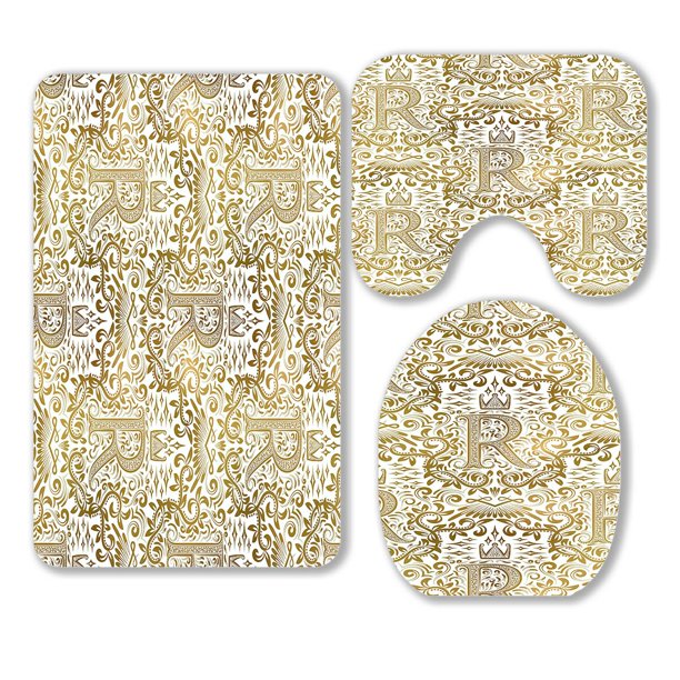 ABPHQTO Golden White Vintage Gold Royal Classic Baroque 3 Piece