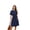 Navy Blue, variant on Summer Button Mini Shirt Dresses for Women V Neck Short Sleeve Petite Work Casual Smocked Empire Waist Dress Pockets