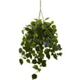 thumbnail image 1 of Nearly Natural Panier Suspendu en Philodendron Résistant aux UV (Intérieur/extérieur), 1 of 1