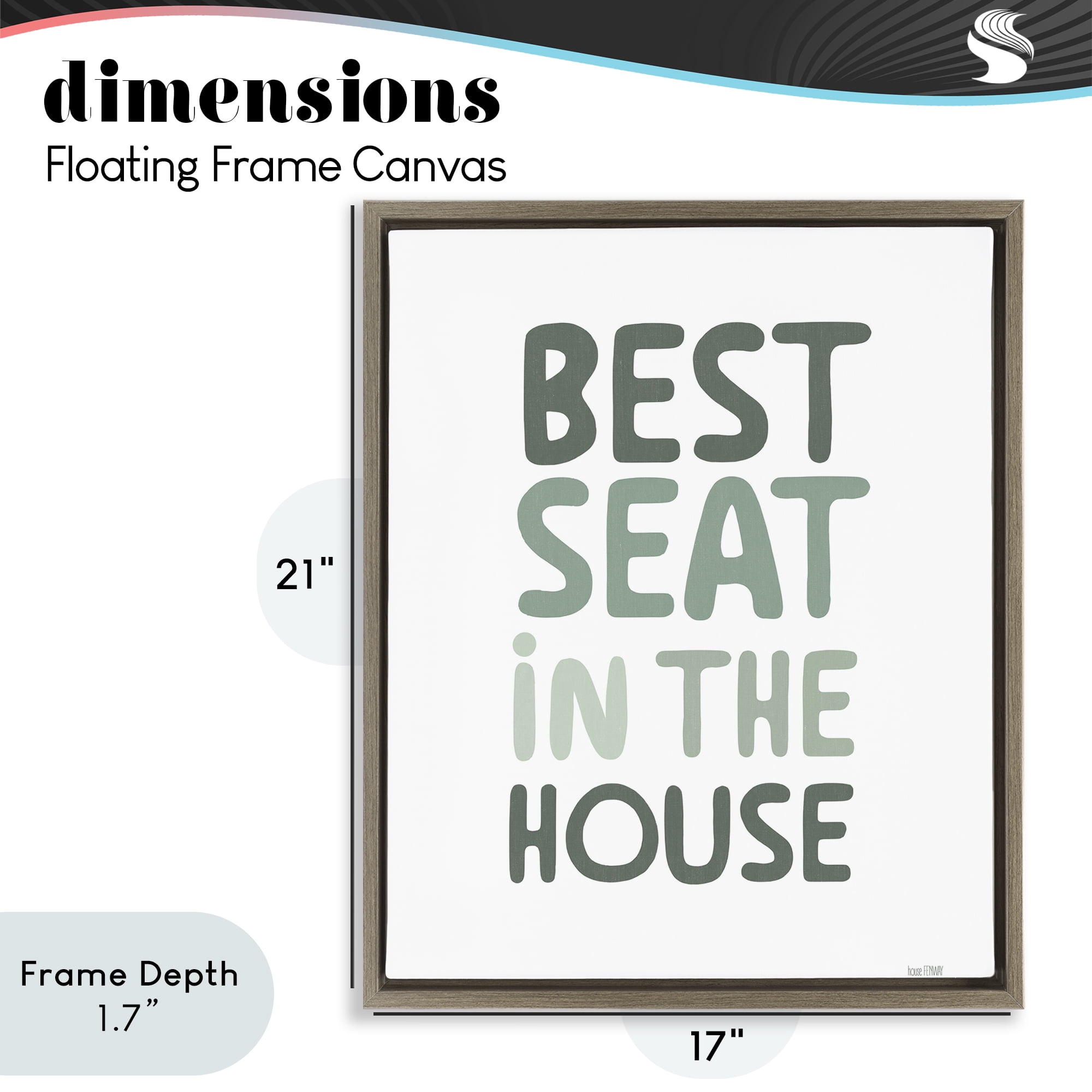 Stupell Industries Green Best Seat in House Brown Framed Floater Canvas Wall Art, design by House Fenway