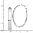 thumbnail image 4 of 14K White Gold High Polished 5mm Oval Omega Back Hoop Earrings (33.64 X 22.58) Made In Peru pre958w, 4 of 5