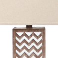 thumbnail image 3 of Benjara BM217248 Table Lamp with Chevron Pattern & Mirror Inlay, Brown & Silver - 27 x 8 x 6 in., 3 of 5