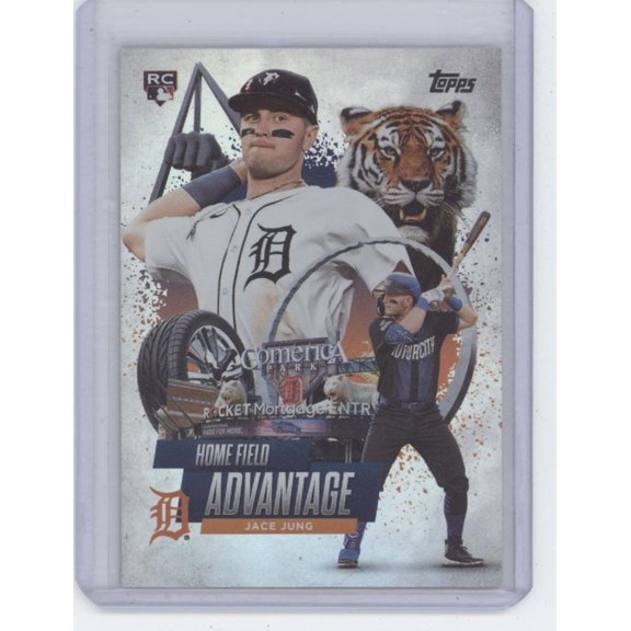 Collectible 2025 Topps Home Field Advantage HA-15 RC Jace Jung Detroit Tigers Baseball Card Detroit Tigers MLB Baseball Trading Card