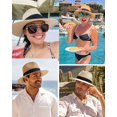 thumbnail image 5 of YEKEYI Panama Hat Sun Hats for Women Men Wide Brim Fedora Straw Beach Hat UV UPF 80+, 5 of 7