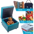 thumbnail image 6 of H&B Luxuries Tufted Leather Square Flip Top Storage Ottoman Cube Foot Rest, Blue ST-SOPUNVY4, 6 of 7
