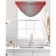 thumbnail image 4 of Waterfall Valances for Windows, Red Grey Ombre Kitchen Sheer Valance Curtains, Modern Gradient Abstract Art Rod Pocket Elegant Swag Valances for Living Room Bedroom, 47.2"x38.5", 2 Panel, 4 of 8