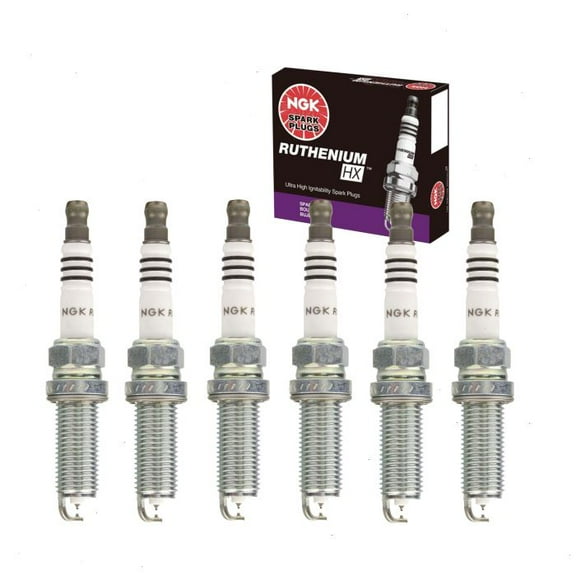 6 pc NGK Ruthenium HX Spark Plugs compatible with Infiniti G35 3.5L V6 2007-2008