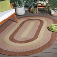 thumbnail image 4 of SAFAVIEH Braided Jarrod Geometric Machine Washable Reversible Area Rug, Dark Brown/Light Green, 8' x 10' Oval, 4 of 20