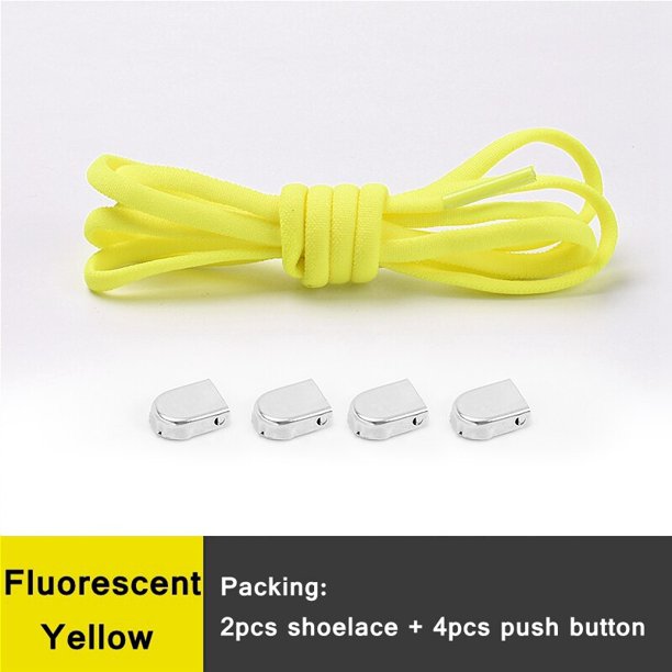 par de cordones para zapatos sin atar, zapatillas con cordones elásticos con botón pulsador, accesorios Unisex rápidos para niños y adultos, cordones para zapatos Lock100cm Gao Jinjia LED