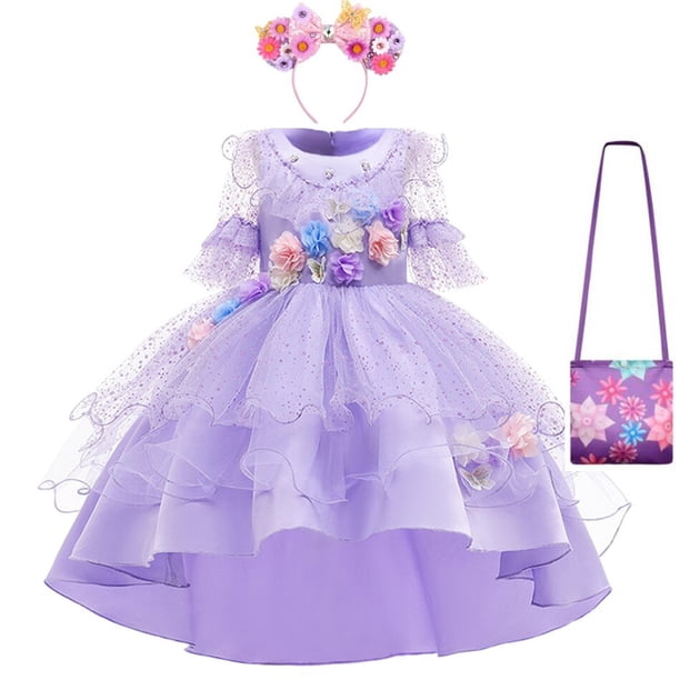 Disney Isabella Encanto vestido de niña Halloween fantasía flor cóctel Navidad niños encanto Isabela fiesta de cumpleaños Dress2T Tag-100 Gao Jinjia LED