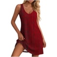 thumbnail image 2 of Yteetum Women's Summer Dresses Oversized V Neck Sleeveless A Line Mini Dress Sundress Casual Floral Printed Loose Fits Lightwieght Comfy Travel Vacation Dresses, 2 of 6