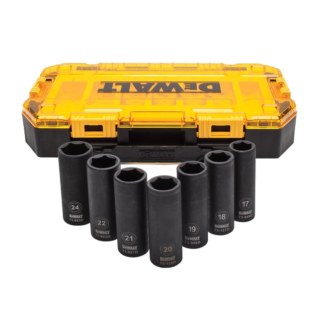 Juego de enchufes DEWALT DWMT74737 Tough Box, 7 piezas, 1/2 Drive