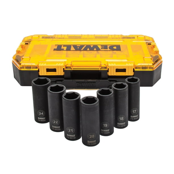 Juego de enchufes DEWALT DWMT74737 Tough Box, 7 piezas, 1/2 Drive