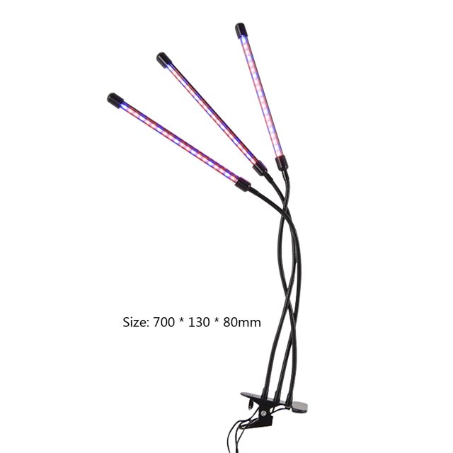 Lámpara de cultivo 3 modos de espectro Clip Grow Light para invernadero de plántulas (3 cabezales) Sywqhk Libre de BPA