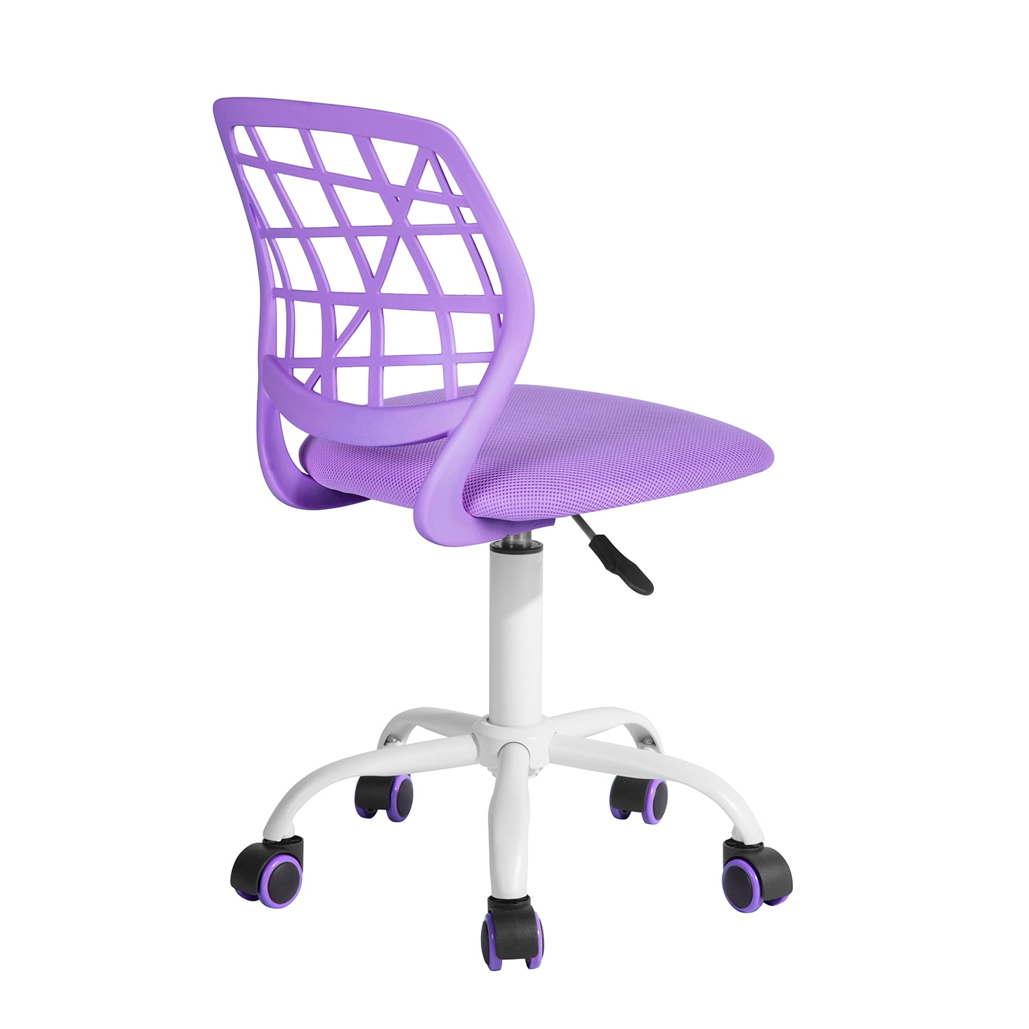 Homy Casa Teen Desk Chair, Adjustable Swivel Study Chair with Wheels, Ergonomic Backrest, Purple