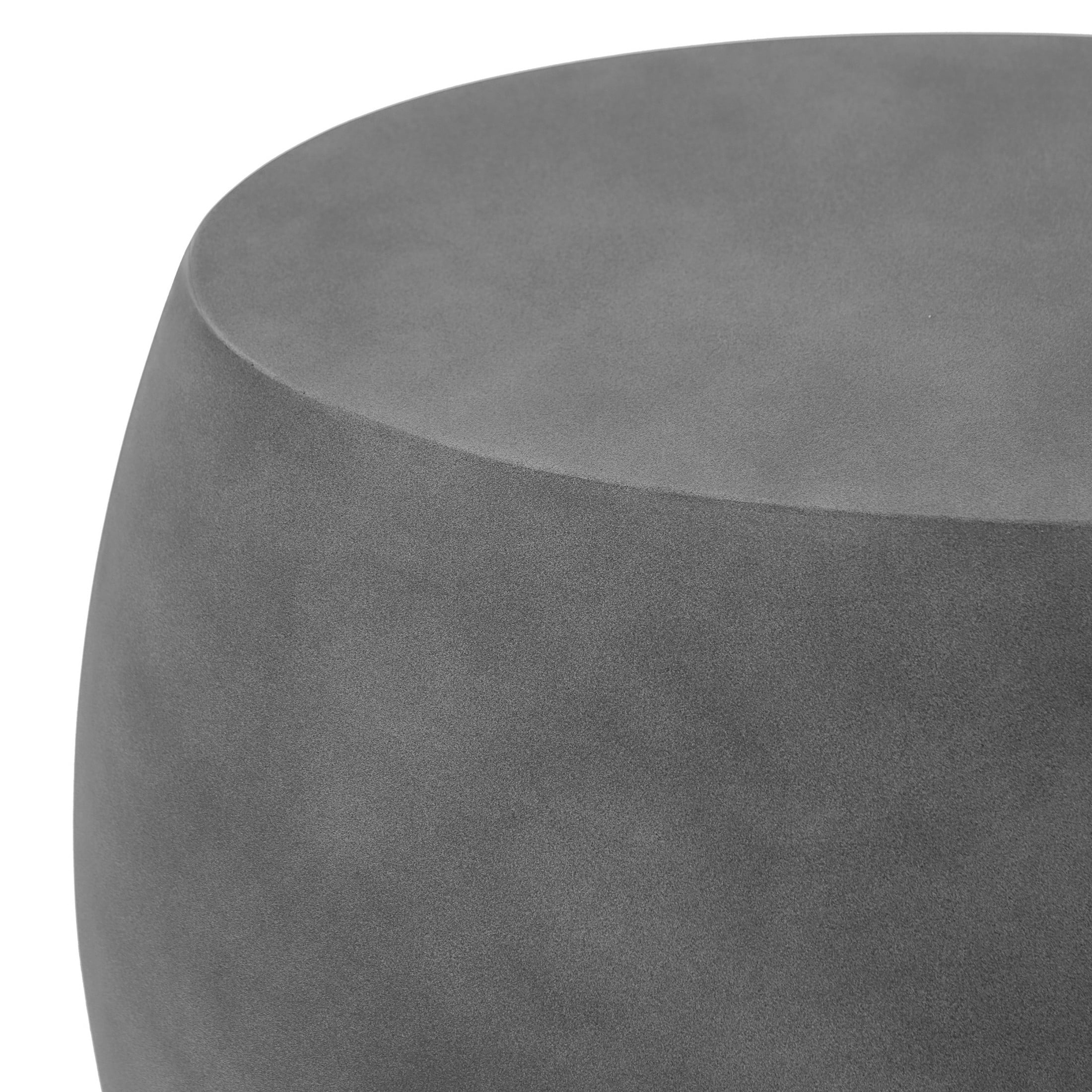 Christopher Knight Home Elegant 24.75" Outdoor Lightweight Concrete Oval Side Table, Charcoal Finish
