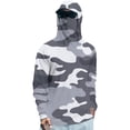 thumbnail image 2 of GrmtClth Sun Protection Hooded for Men 2026 Lightweight Long Sleeve Tops Camping with Mask Clothes Fashion Camouflage Outfits Gray 2XL, 2 of 4