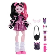 Monster High Draculaura Fashion Doll in Bow Dress with Pet Bat Count Fabulous and 7 Accessories