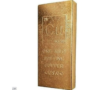 1 Kilo Copper Bar Bullion Paperweight - 999 Pure Chemistry Design
