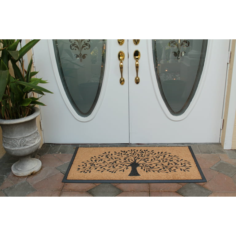 A1 Home Collections Contemporary Personalizable Neutral Rubber, Coir  Indoor, Outdoor Doormat, 3' x 4' 
