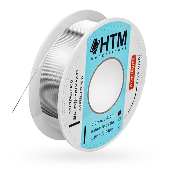Hilo de soldadura HengtianMei, estaño, plomo, colofonia, núcleo 63/37, 50 g