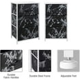 thumbnail image 2 of Sorbus Drawer Nightstand Chest End-Table Dresser - White Frame Black Marble, 2 of 6