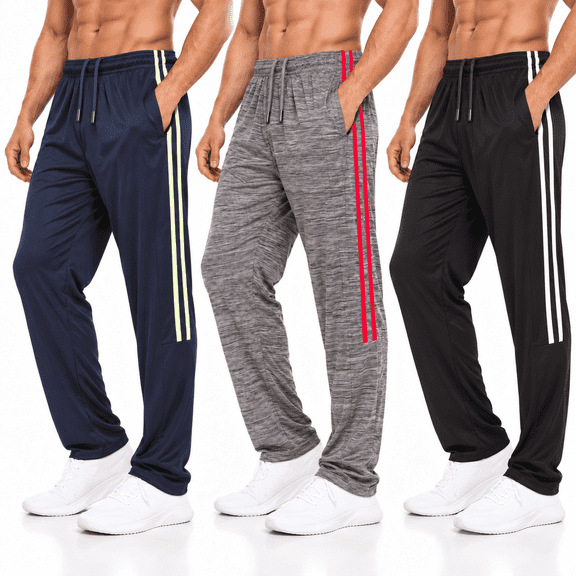 Dri-Fit Pant 3 Pack-Moisture Wicking, High Performance, Comfy Spandex-Poly Blend (Up To Size 3XL)