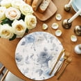 thumbnail image 2 of Blue White Floral Round Placemats Set of 2 for Dinning Tables,Heat-proof Braided Table Mats 15 Inch,Botanical Garden Flowers Leaves Washable Place Mat for Kitchen Restaurant Party Decor Table Setting, 2 of 9