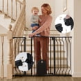 thumbnail image 4 of Pet Gate, 29.5''-43.7'' Dog Gates with Cat Door for Stairs & Doorways, Gate for Ages 6 to 36 Months, Black, 4 of 8