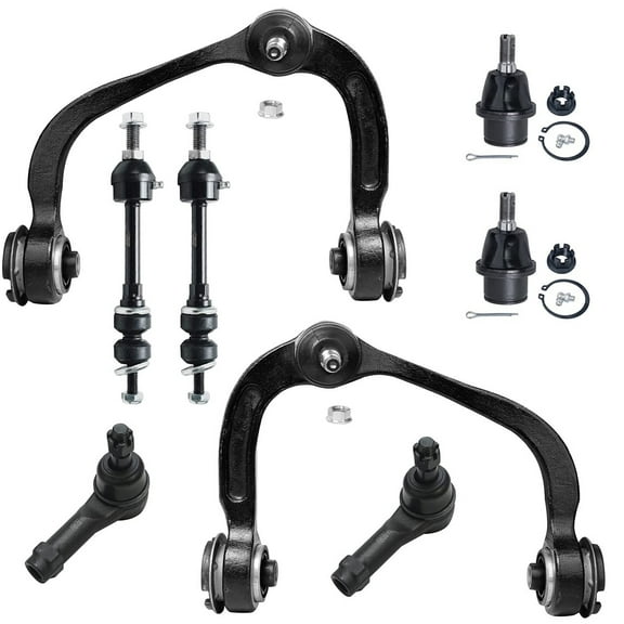 Detroit Axle - Front 8pc Suspension Kit for 4WD 05-08 Ford F-150 Lincoln Mark LT 2005 2006 2007 2008, 2 Upper Control Arms 2 Lower Ball Joints 2 Outer Tie Rods 2 Sway Bars