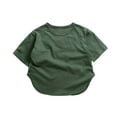 thumbnail image 1 of Ropa De Bebé (Niño O Niña) Traje De Niño Pequeño Verano De Manga Corta Sólido Caramelo Camiseta Suelta Verde Oliva Odeerbi LM103-10335, 1 of 8