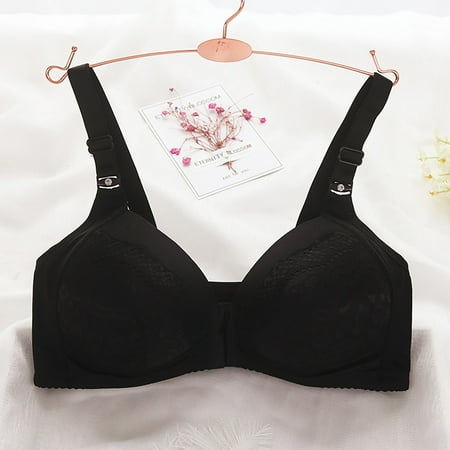 

DENGDENG Women s Soft Wireless Comfort Front-Closure Bra Push Up Bras Full Coverage T-Shirt Bra