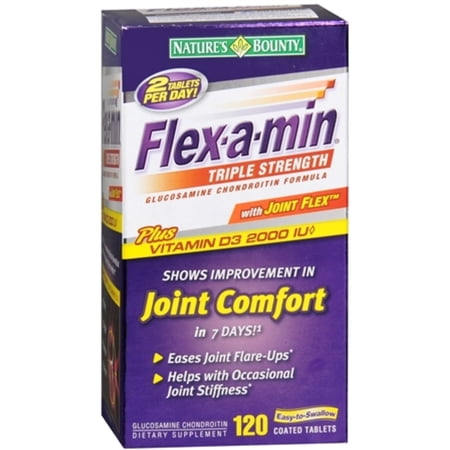 Arthritis Research Natures Bounty Flex-A-Min Glucosamine Chondroitin Formula, 120 ea