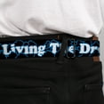 thumbnail image 4 of Buckle-Down Belt, Seatbelt Buckle Belt, Living the Dream Clouds Black Blue White, 30 to 44 Inches, 4 of 9