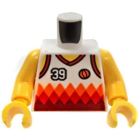 LEGO White, Orange and Red Basketball Jersey, Number 39 Loose