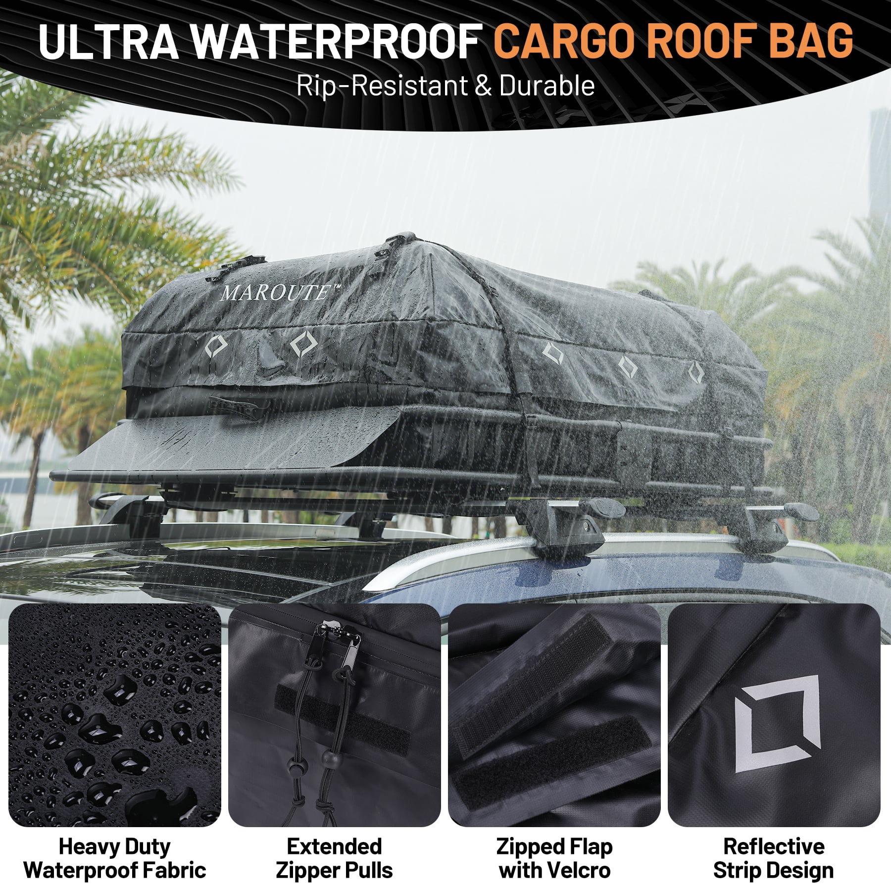 Mekek Heavy Duty Rooftop Cargo Carrier Rack 200 lbs, Steel Black, 51 x 36 Inch