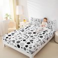 thumbnail image 4 of Manfei Geometric Circular Dot Full Size Sheets,Modern Geometric Art Bed Sheets,Gray Black White Sheet Sets For Kids,Luxury Bedroom Decor,4 Pieces, 4 of 7