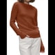 thumbnail image 3 of Suéter Básico de Cuello Redondo para Mujer, Jersey de Larga y Cuello Redondo. Caqui L, 3 of 10