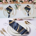 thumbnail image 2 of Marble Cloth Napkins, Navy Blue Modern Abstract Gold Gradual Art Washable and Reusable Dinner Napkins Set of 4, Table Napkin for Kitchen Party Birthday Wedding Hotel Housewarming 20"x20", 2 of 8