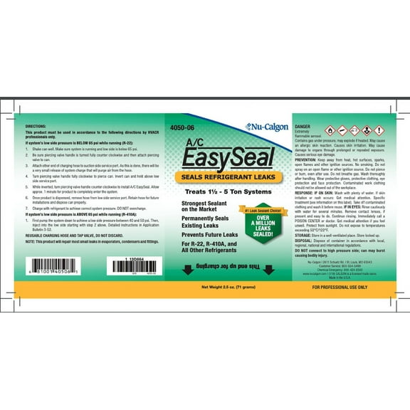Nu-Calgon 4050-06 A/C EasySeal Pressurized Can Treats 1.5 - 5 tons