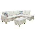 thumbnail image 3 of White Faux Leather Living Room Sofa Set, 3 of 8
