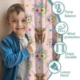 thumbnail image 3 of Blackout Kids Curtains,Pink Highland Cow Flower Pattern Childrens Insulated Curtains Set Of 2,Bedroom Essentials,Toddler Room Decor 52"x84", 3 of 5