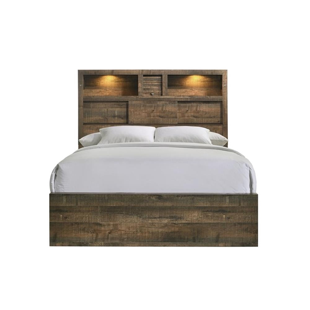 Picket House Furnishings Beckett King Bookcase Panel Bed with Music