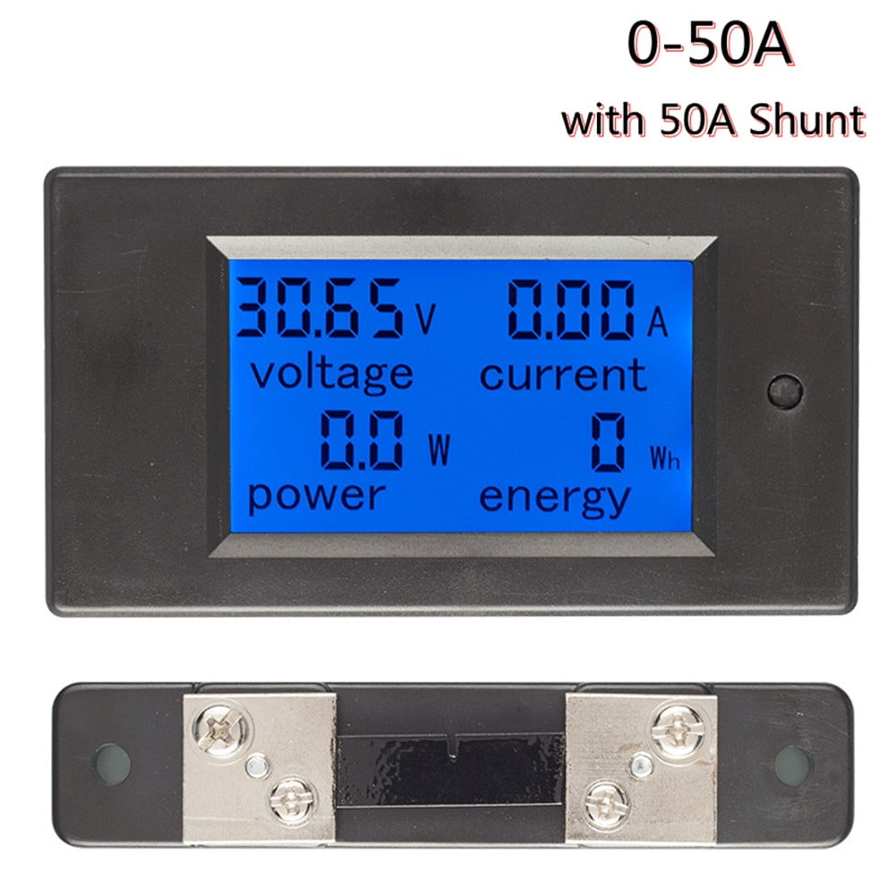 50A LCD Digital Volt Watt Current Power Meter Ammeter Voltmeter Meter+Shunt 